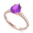 thumbnail image 2 of 2.30 Carat Luxurious Natural Diamond Amethyst Gemstone Anniversary Ring for Women Solid 14K Rose Gold Size 8.5 by Caratup, 2 of 8