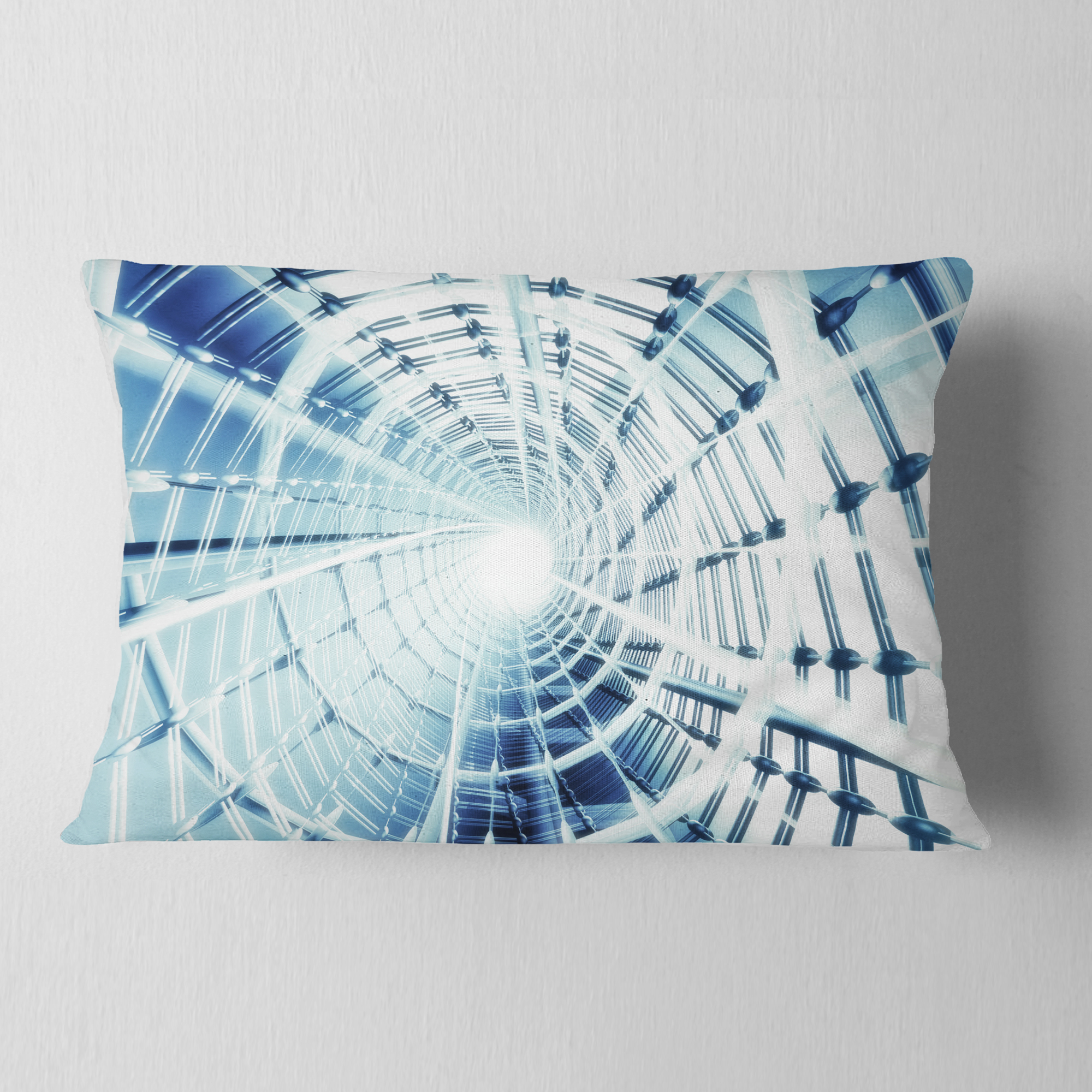 Designart Fractal 3D Network Spiral - Contemporary Throw Pillow - 12x20
