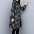 thumbnail image 7 of Plus Size Plaid Vintage Outerwear for Women Lapel Long Sleeve Mid Length Jacket Coats 2024 Warm Winter Outfits with Pockets, 7 of 7