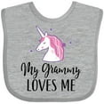 thumbnail image 3 of Inktastic Grammy Loves Me Unicorn Girls Girls Baby Bib, 3 of 4