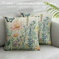 thumbnail image 3 of Nawypu  Sage Green Spring Floral Pillow Covers 18x18  Watercolor Leaf Flower Butterfly Dragonfly Print Decorative Throw Pillow Cases Outdoor Summer Farmhouse Decor for Sofa Couch Bed, 3 of 5