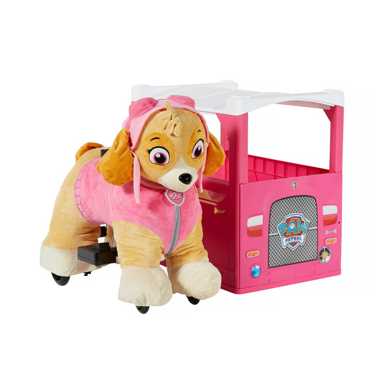 Paw Patrol 6 Volt Plush Skye Ride-on with Pup House Included by Dynacraft!