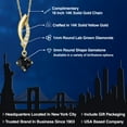 thumbnail image 2 of Gem Stone King 0.72 Ct Black Sapphire G/H Lab Grown Diamond 14K Yellow Gold Pendant with Chain, 2 of 6