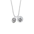 thumbnail image 2 of Delight Jewelry Silvertone Flat Pebbles Spinner Silvertone Script Initial Disc - B - Charm Necklace, 20"+3", 2 of 4