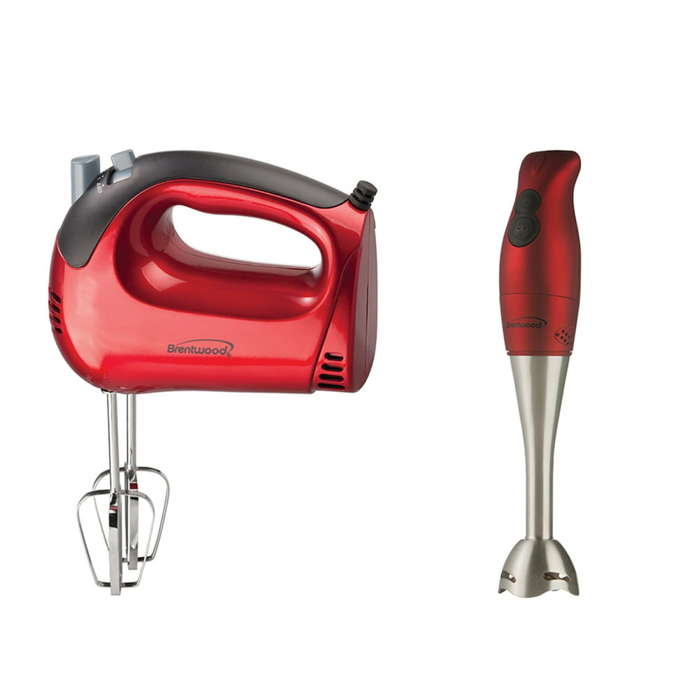 Brentwood Appliances HM46 5Speed Electric Hand Mixer, Red and HB33R