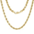 thumbnail image 2 of 14k Yellow Gold Solid Diamond Cut Rope Chain Necklace 28" 6mm - 28", 2 of 6