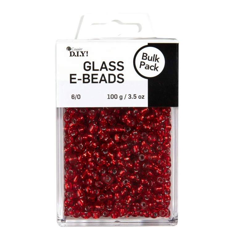Cousin DIY Red Silver Lined Glass E Beads 100g Bulk Pack 6 0 1000 Piece Adult Model 69991968