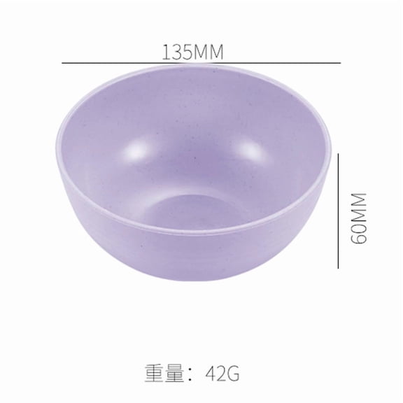 ERDOUY 5-Piece 23oz Unbreakable Wheat Straw Cereal Bowls, Microwave & Dishwasher Safe Reusable Kitchen Bowls for Soup, Salad, Rice, Snacks & Daily Meals, Pueple