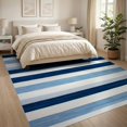 thumbnail image 3 of ODIKA 8'x10' Ultra-Soft Area Rug, Striped Horizontal Band Even Spacing Scandinavian Stripes None Washable, Bare feet friendly, Silk-Touch for Bedroom, Under Sectional, 3 of 7