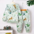 thumbnail image 6 of Zshosam Boys Outfits Toddler Infant Baby Boy Clothes Style Long Sleeve Hoodie Tops Sweatsuit Pants Outfit Set Size 18 24 Months,(Green 18-24 Months), 6 of 9