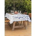 thumbnail image 3 of Outdoor Tablecloths with Umbrella Hole & Zipper, Navy Blue Polka Dots 54x80 Inch Tablecloth Rectangle, Vintage Abstract Art Watercolor Waterproof Table Cloth, Patio/Pool/Picnic Table Covers, 3 of 8