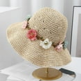 thumbnail image 2 of SikaFu Colorful Flower Hollowed Out Sun Hat For Women In Summer With Large Eaves And UV Resistant Straw Hat For Beach Vacations, 2 of 5
