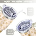 thumbnail image 5 of Christmas 40 OZ Coffee Tumbler with Handle Rust Resistant Christmas Snowflake Ball Cup Modern Tumbler for Holiday Accessories Camping Outdoor for Mom Wife Teacher Neighbor, 5 of 6