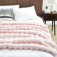 thumbnail image 4 of GHOUSE Fuzzy Faux Fur Throw Blanket Soft Fluffy Large Pink Blanket 60 x 80 Inches for Couch Bed Sofa, 4 of 6