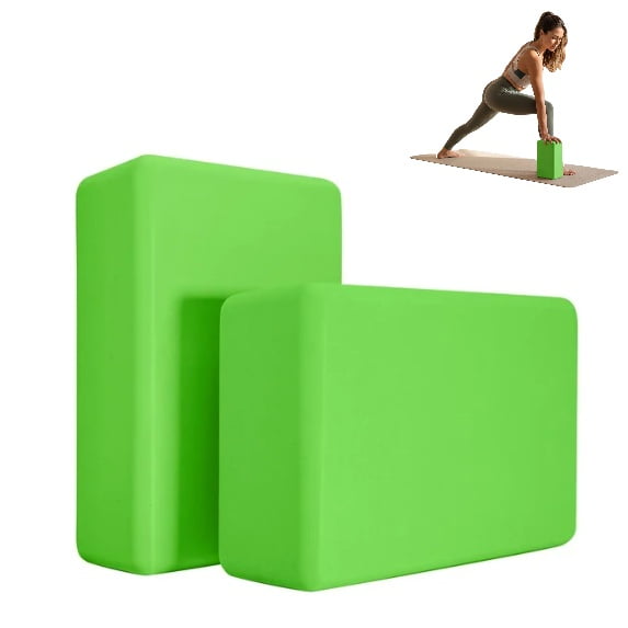 Yoga Blocks 2 Pack – High Density Foam Blocks for Yoga, Pilates, Meditation, and Stretching, Non-Slip Exercise Workout Blocks