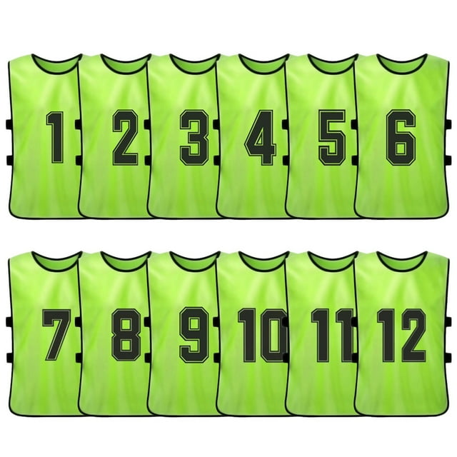 Chaleco 12PCS Kid's Football Pinnies Jerseys de fútbol de secado rápido Deportes juveniles Scrimmage Tomshoo Chaleco