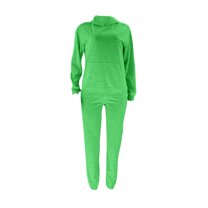 Scyoekwg Women's Fall Two Piece Outfits Long Sleeve Sweatshirt Jogger Sweatpant Casual Matching Outfits Two Piece Set Fashion Outfits Sets (Green,M)