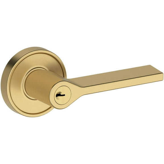 Baldwin En.Ana.R.Rrr Anaheim Hills Single Cylinder Keyed Entry Door Lever Set - Brass