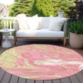 thumbnail image 6 of Addison Rugs Chantille Indoor/Outdoor Transitional Geometric, Abstract Pink Washable Round Rug, 8' x 8', 6 of 6