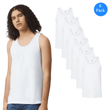 American Apparel Fine Underwear Jersey Tank Tops White Sleeveless Shirt Pack of 6 S American Apparel Fine Underwear Jersey Tank Tops White Sleeveless Shirt Pack of 6 S
