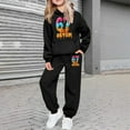 thumbnail image 2 of MEZZALL Kids Girls Long Sleeve Hooded Sweatshirt Tops And Pants Casual Outfit Soft 67 Printed Jogger Tracksuit Daily Adorable Children Fashion Clothes Sets, 2 of 4