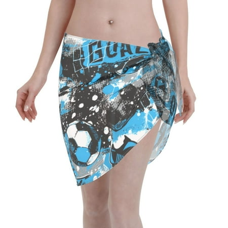 Ocsxa Football Time Print Sarong Coverups For Women Bathing Suit Wrap Swimsuit Skirt Beach Bikini Cover Up Swimwear