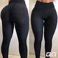thumbnail image 2 of ZECATLWomen's High Waist Yoga Pants Tummy Control Slimming Textured Booty Leggings Running Workout Ruched Butt Lift Pants, 2 of 6