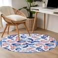 thumbnail image 4 of Round Rugs 3Ft, Blue Red Ethnic Round Area Rug Washable Indoor Throw Carpet, Boho Modern Geometric Abstract Art Small Non Slip Circle Rug for Bedroom Living Room Home Decor Aesthetic, 4 of 8