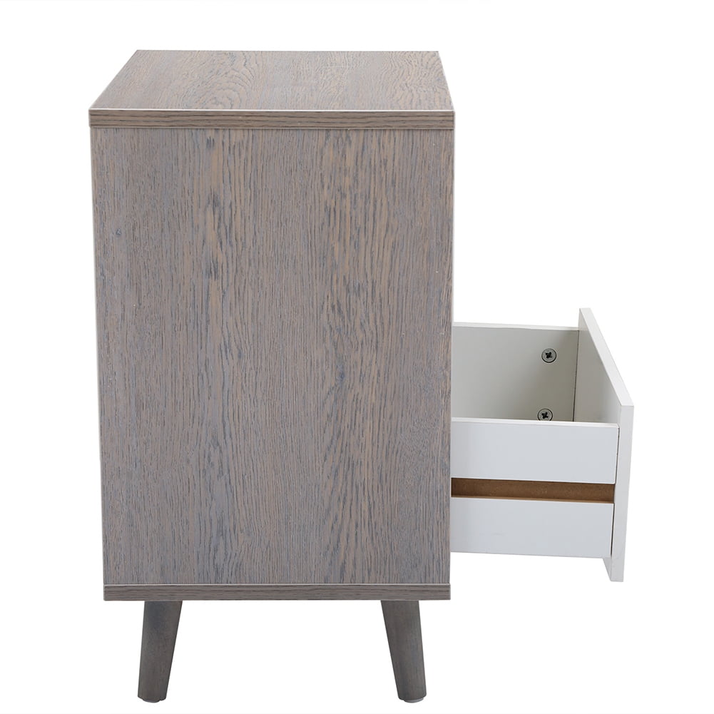 Kadyn Night Stand Set of 2 for Bedroom, Modern Bedside Table with a Drawer for Nursery, Solid Wood Sofa Side End Table for Bedroom with Legs, Gray Kadyn Night Stand Set of 2 for Bedroom, Modern Bedside Table with a Drawer for Nursery, Solid Wood Sofa Side End Table for Bedroom with Legs, Gray