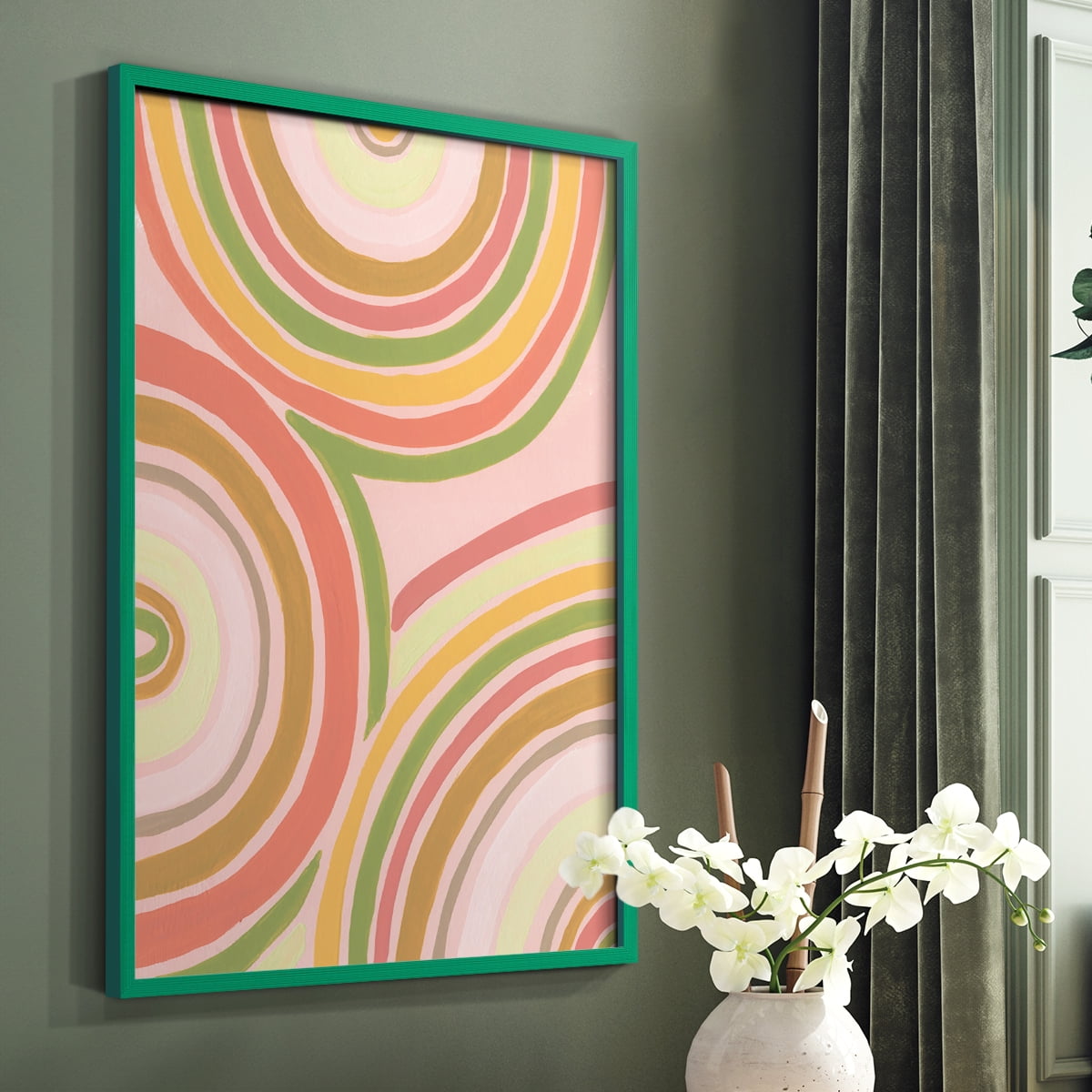 Abstract Rainbow II in Paper Solid Wood 8 x 10 Framed Print