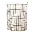 thumbnail image 3 of Patterned Linen Laundry Hamper Without Lid Large Open Top Stylish And Breathable Fabric For Bedroom Or Bathroom Easy And Durable Design Metal Hampers for Laundry Wheel Separator Hamper Dorm Laundry, 3 of 3