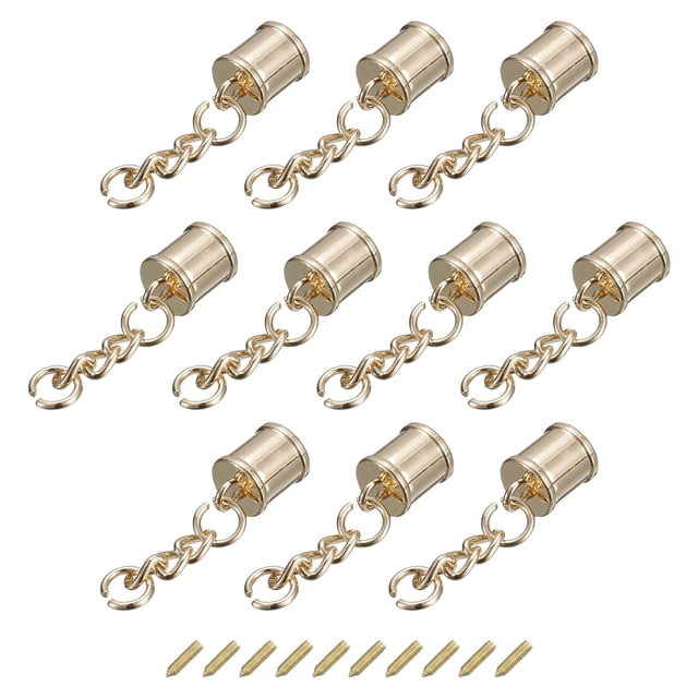Borla Cable Extremo Tapa con Tornillo, 15uds 0.51/13mm Adhesivo Barril Extremo Tapas para Borla Joyería Fabricación Bolsa Correas Bricolaje, Oro