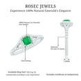 thumbnail image 5 of Rosec Jewels Natural Emerald Engagement Ring with Diamond for Women ( AAA Quality), 18K White Gold, US 10.50, 5 of 8