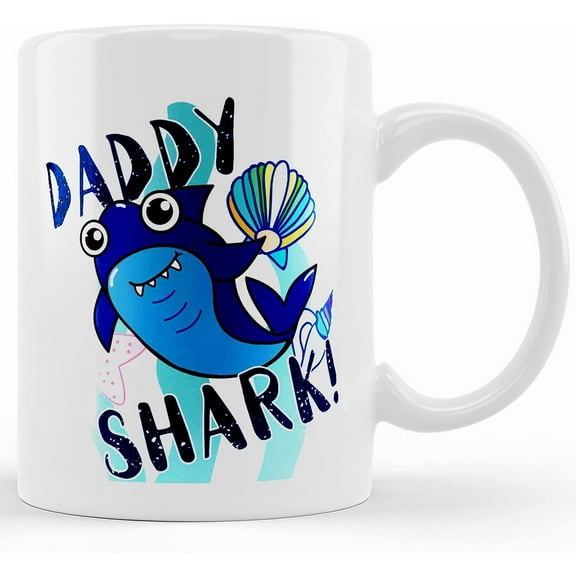 Daddy Mummy Shark! Mug Choose Design Cute Illustrative Fun Design, Ceramic Novelty Coffee Mug, Tea Cup, Gift Present For Birthday, Christmas Thanksgiving Festival, 11oz Sarcasm