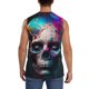 thumbnail image 4 of Fotbe Modern Abstract Colorful Skull B Men's Camiseta sin Mangas Estampada para Hombres, Playera Casual para Gimnasio, Entrenamiento, Playa-Large, 4 of 7