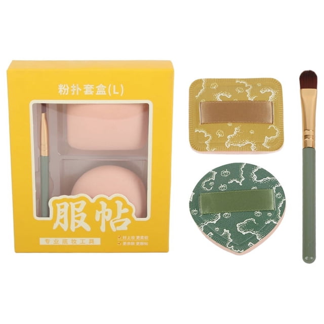 Juego de borlas para polvos, suaves, húmedas y secas, para maquillaje facial, base cosmética, herramienta de maquillaje para mujeres, L