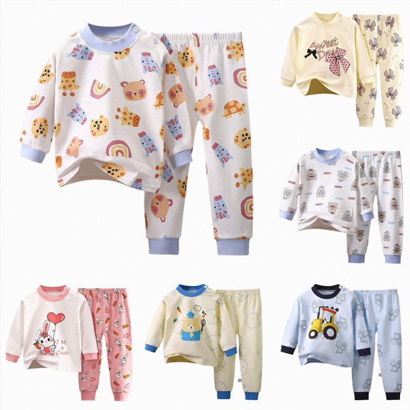 1-2 Years Toddler Kids Girl Fall Outfits Long Sleeve Sweatshirt Pullover Tops Pants Winter Clothes Sets for 0 6 12 18 24 M 1t 2t 3t 4t 5t Pajamas & Dailywear,Beige Outfit