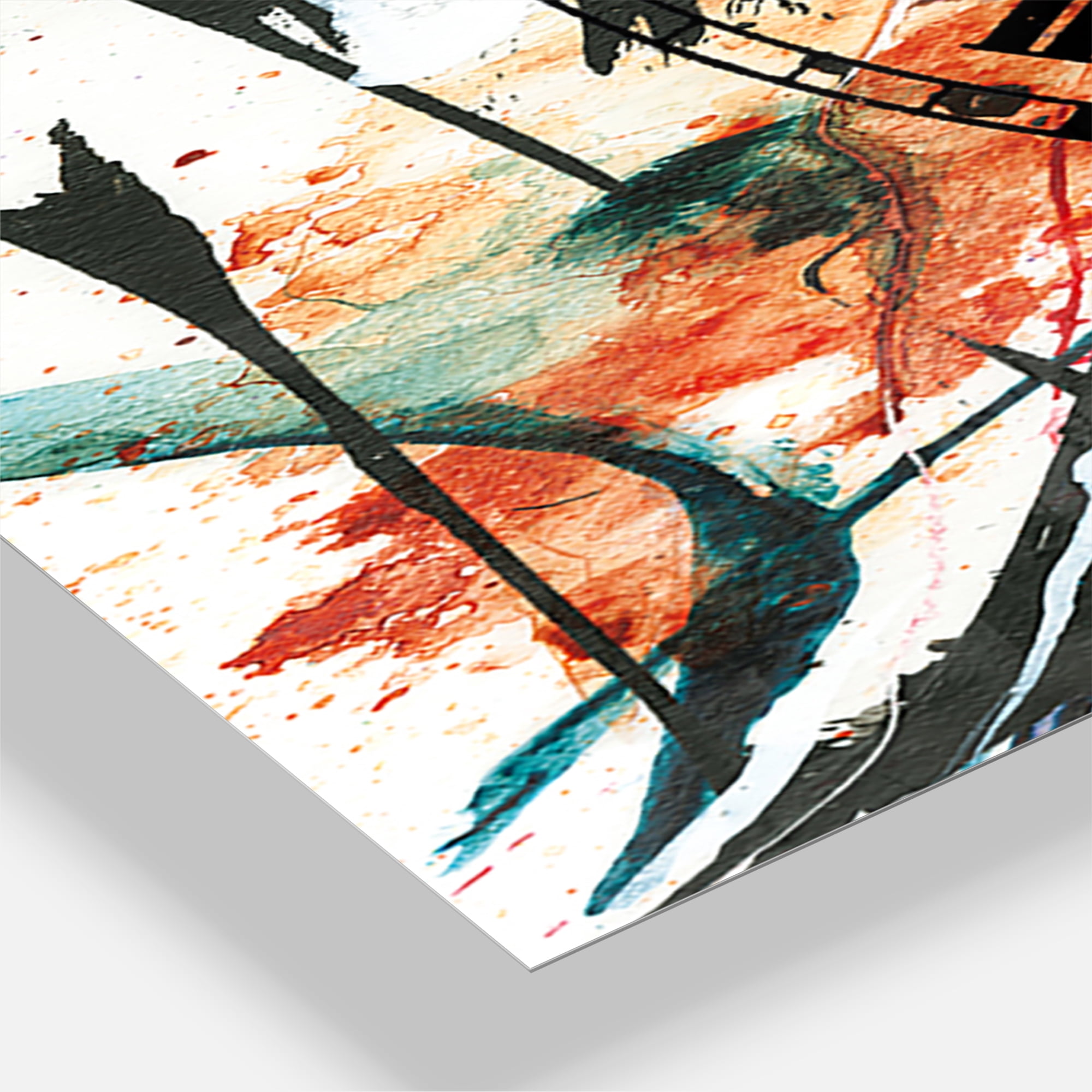 Designart 'Abstract Handpainted Orange Flowers' Traditional Wall Clock