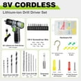thumbnail image 4 of WORKPRO 8V Cordless Power Drill Driver Set with 53pcs Bit Set,2.0Ah Electric Drill Kit with 3/8" Keyless Chuck and Variable Speed Trigger,Portable Drill for Home Improvement,DIY, 4 of 10