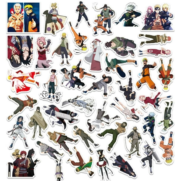 Lot de 50 Autocollants Naruto en vinyle imperméable - Stickers de dessins  animés - Pour gourde, bagages, vélo, voiture