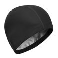 thumbnail image 3 of Eigraketly Elástico impermeable PU proteger orejas pelo largo deportes natación piscina SPA sombrero gorro de natación para hombres mujeres adultos Deportes acuáticos negro NO1 Eigraketly HW4178-03B, 3 of 5