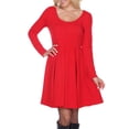 thumbnail image 3 of White Mark Women's Long Sleeve Fit and Flare Dress, 3 of 3