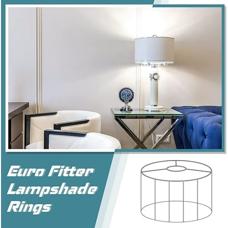 Lamp Shade Ring Set Diy Drum European Style Fitter Lampshade Frames White Holder Metal Support Galvanized Steel Light Cage Guard 12 Inch Diameter Lamp Shade Ring Set Diy Drum, What Is A Euro Fitter Lamp Shade