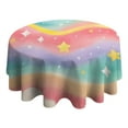thumbnail image 4 of Dreamy Pastel Wave Pattern Round Tablecloth 60"x60",Wrinkle Wipeable Table Cloth for Kitchen Dining Room Picnic Patio Party, 4 of 6