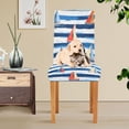 thumbnail image 4 of Yayeee 2 Pack Dining Chair Covers Stretch Parson Chairs Slipcovers Seat Protector, Blue Sailboats, 4 of 6