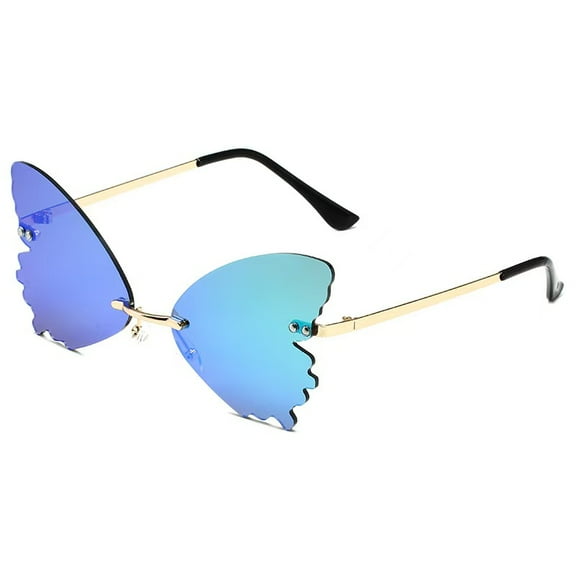 Butterfly Sunglasses for Women/Men Oversized Rimless Eyewear Luxury Trending Cat Eye Sun Glasses Streetwear UV400