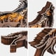 thumbnail image 3 of Adornos de animales de madera, manualidades de madera con decoración de animales del bosque 3D, figura de madera 3D con luz LED, escultura de madera retro para regalo de oficina en casa (lobo) sin ba JAMW Sencillez, 3 of 5