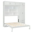 thumbnail image 4 of Harper & Bright Designs Queen Murphy Bed Wall Bed with Wardrobe, Queen Size Cabinet Bed Folding Wall Bed with Storage Cabinet and Shelves for Guest Room Office, White, 4 of 16
