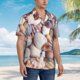 thumbnail image 3 of Balery Sea Shells Camisas hawaianas de manga corta para hombre, camisas playeras de corte holgado, camisas de vacaciones con botones,Large, 3 of 7