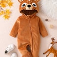 thumbnail image 4 of Cjfdfy Newborn Baby Animal Reindeer Costume, Plush Long Sleeve Hooded Jumpsuit, Cute Infant Halloween Snowsuit Halloween Holiday Outfit Baby Animal Costumes Unisex 1-24Months, 4 of 9